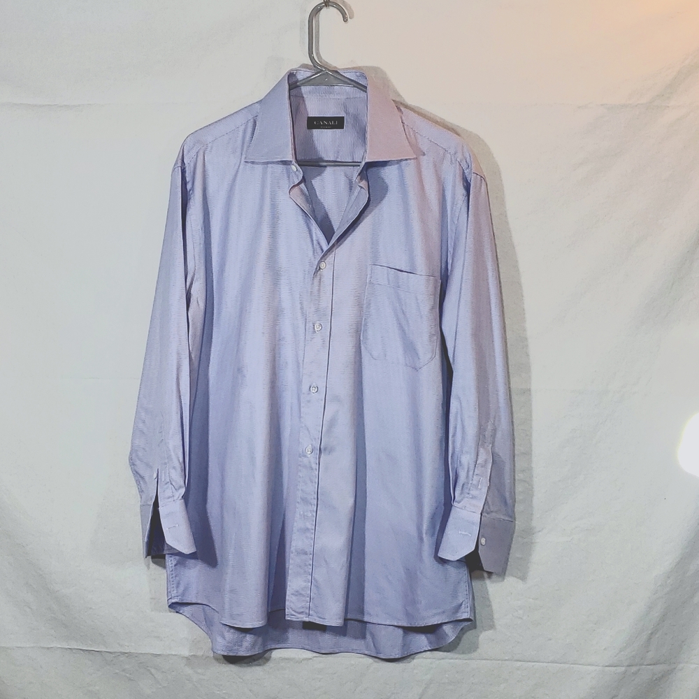 Canali Mens Long Sleeve Dress Shirt